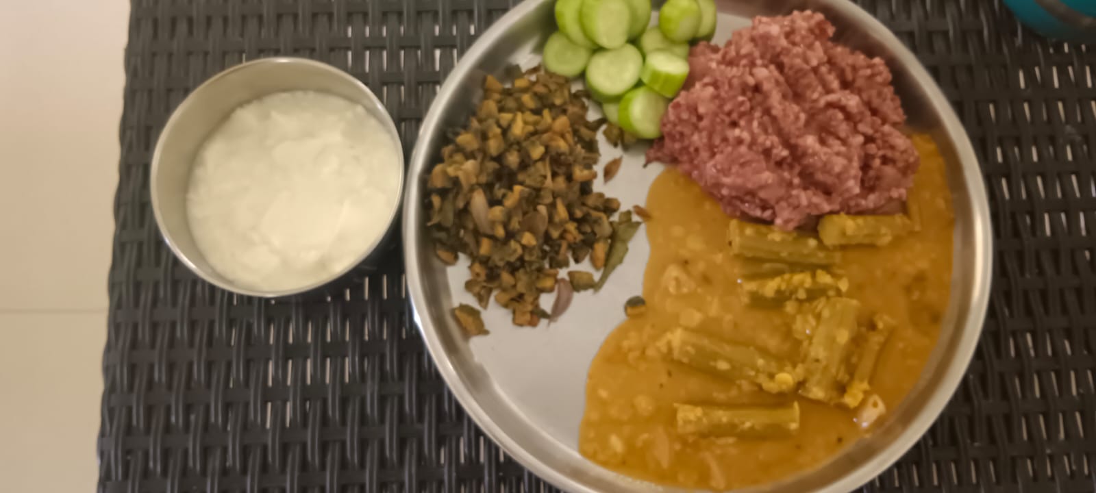 One of Gowri's balanced plates, home-cooked Indian food following her personalised nutrition plan